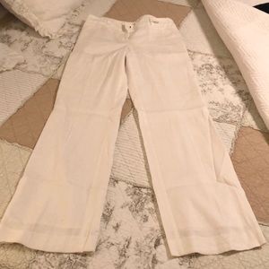 Trina Turk GUC White lined linen pants.